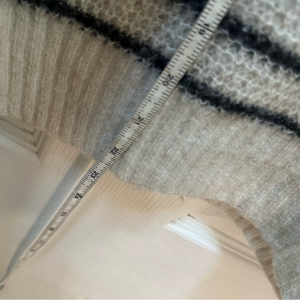 Everlane The Alpaca Waffle-Stitch Polo Striped Sweater Black white s small - Picture 4 of 6